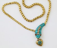Lot 370 - Victorian turquoise necklace as a salamander