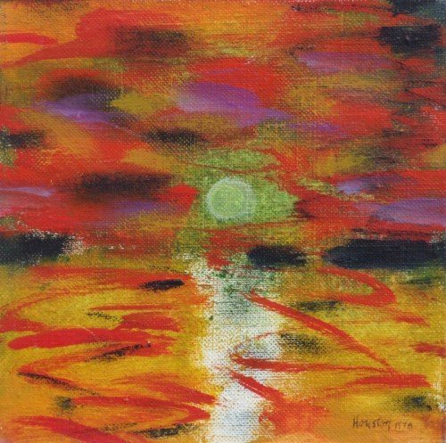 Lot 450 - John Houston, Sunset over the Lake 1, oil.