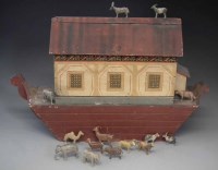 Lot 31 - 19th century wooden Noah's Ark and eighteen various animals.