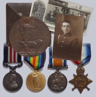 Lot 45 - WW1 group of four medals awarded to 492017 CPL. J. Amson.