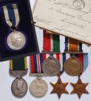 Lot 46 - Group of WW1 and WW2 medals to the Westhorp family with letters.