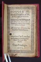 Lot 58 - Cicero, T., Fouvre Seuerall Treatises, 1577, translated into English by Thomas Newton, red calf spine, red cloth boards, Chester Historic Society's bo