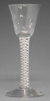Lot 64 - Wine glass, opaque twist, moulded fluted bowl.