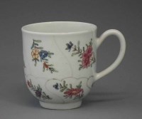 Lot 85 - Worcester coffee cup circa 1775   painted with an