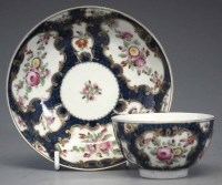 Lot 90 - Worcester teabowl and saucer circa 1770  painted