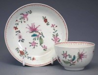 Lot 95 - Worcester tea bowl and saucer circa 1770