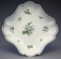 Lot 107 - Worcester square lobed dish circa 1770   painted