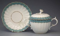 Lot 112 - Worcester rare twin handled lidded broth bowl and