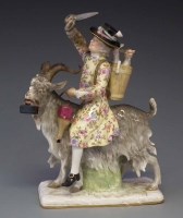 Lot 128 - Meissen tailor and goat.
