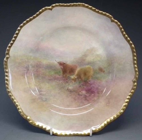 Lot 137 - Royal Worcester plate signed H. Stinton   painted