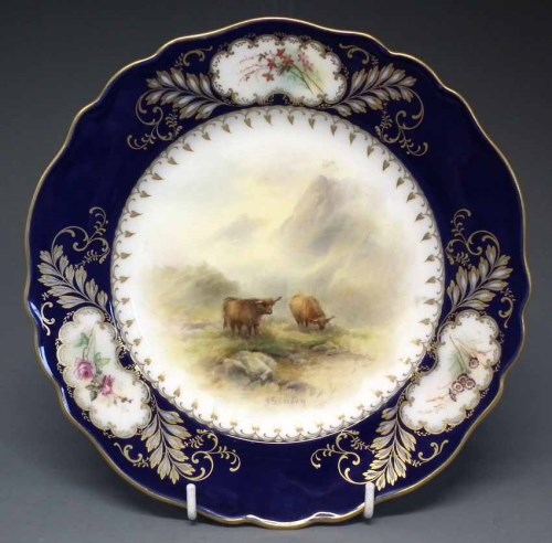 Lot 138 - Royal Worcester plate signed J. Stinton   painted