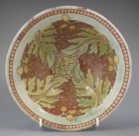 Lot 156 - Della Robbia bowl   incised with stylised leaves