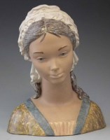 Lot 180 - Lladro gres stoneware bust of a young lady