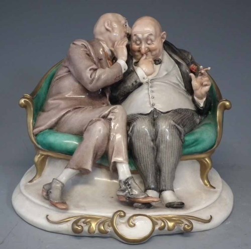 Lot 181 - Capo Di Monte Club House Gossips figure group.