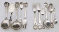 Lot 225 - Danish handmade silver suite of flat ware for