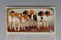 Lot 239 - S. Mordan vesta case enamelled with hounds.