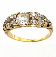 Lot 251 - Victorian unmarked ring set with a central old