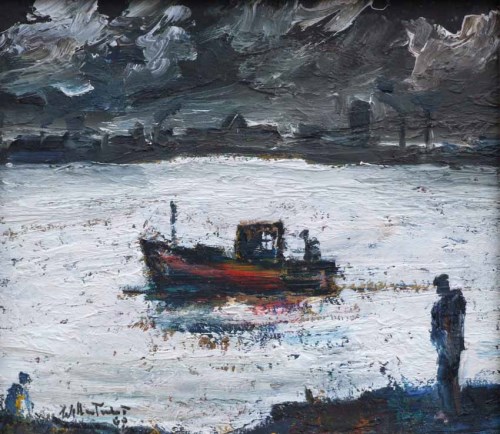 Lot 300 - William Turner, River Boat, oil.
