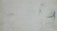 Lot 364 - Attributed to L.S. Lowry, Life drawings, pencil.