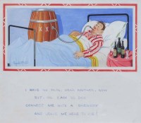 Lot 370 - Donald McGill, I Have No Pain, Dear Mother..., watercolour.