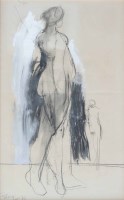 Lot 387 - Geoffrey Key, Moving Figure Study, crayon.