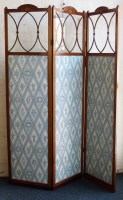 Lot 455 - Mahogany three division screen.
