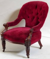 Lot 456 - Victorian button-back nursing chair.