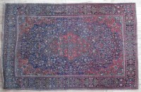 Lot 457 - Kurk Kashan rug 207cm x 135cm.