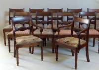 Lot 465 - Eleven Wm IV dining chairs.