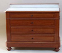 Lot 467 - 19th century mahogany chest of drawers with marble top
