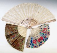 Lot 7 - China trade fan and two others.