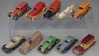 Lot 26 - Ten early Tootsie Toy die cast toy vehicles.