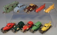 Lot 27 - Ten early Tootsie Toy die cast toy vehicles.