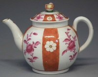 Lot 117 - Worcester James Giles decorated teapot circa 1775