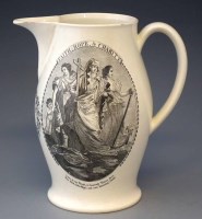Lot 130 - Herculaneum Liverpool Creamware jug dated 1800