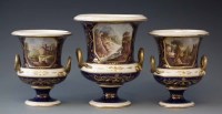 Lot 135 - Derby garniture of three vases circa 1820   with