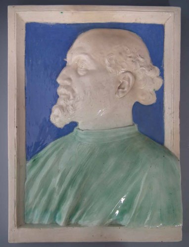 Lot 175 - Della Robbia portrait panel signed Conrad