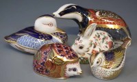Lot 208 - Five Royal Crown Derby paperweights
