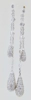 Lot 247 - Pair of French negligee pendent earrings, the