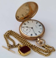 Lot 275 - Elgin 9ct gold pocket watch with 9ct gold double