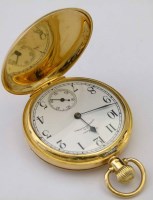 Lot 281 - Waltham 18ct gold Hunter pocket watch.