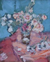 Lot 317 - Don McKinlay, Summer Roses, oil.