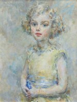 Lot 348 - Mary McEvoy, Portrait of a girl, oil.