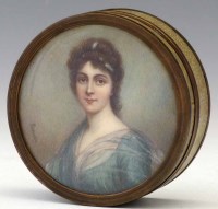 Lot 1 - Shagreen circular box with portrait cover
