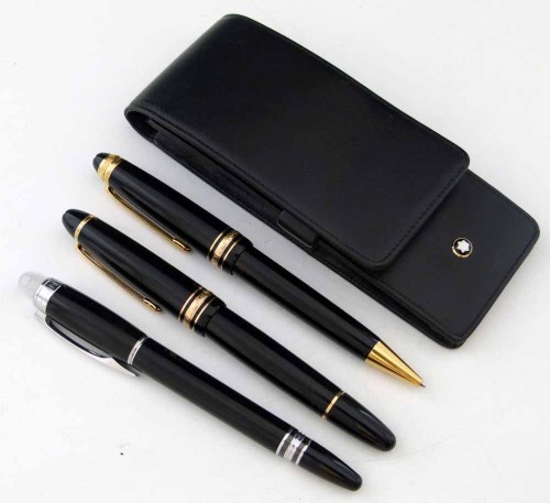 Lot 27 - Montblanc fountain pen and two other roller ball