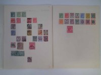 Lot 75 - GB KE VII stamp collection on 2 album pages with mint definitive’s to 5/- and £1 green with London postmark (39 stamps in total).