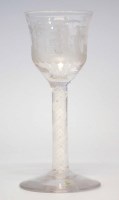 Lot 85 - Engraved bowl wine glass.