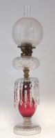 Lot 89 - Victorian oil lamp lustre.
