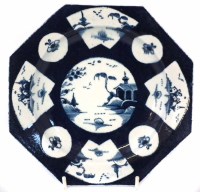 Lot 106 - Bow octagonal plate circa 1760   painted with
