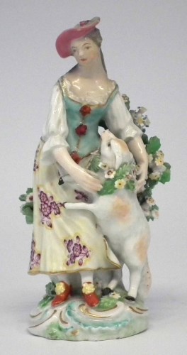 Lot 114 - Derby figure circa 1770   modelled as a lady with